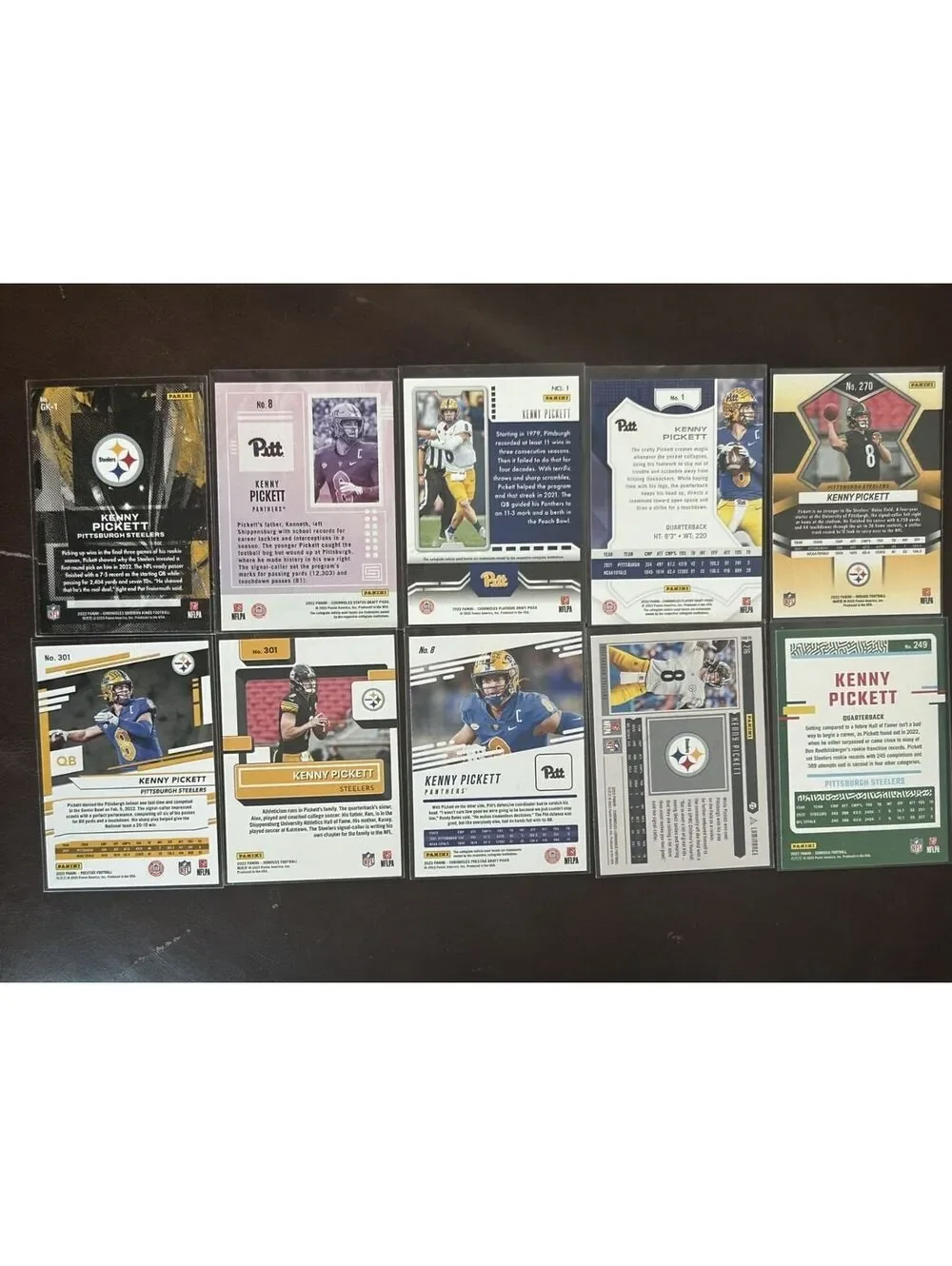 2022 NFL QB KENNY PICKETT PANINI ROOKIE COLLECTION 9 RC LOT NM + 2023 DONRUSS NM